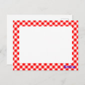 スマイル&ギンガムチェック(レッド) ポストカード (正面/裏面)