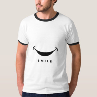 スマイル グラフィック リンガー Tシャツ ミニマリスト ファン