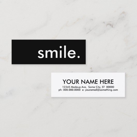 スマイル。 スキニー名刺 (正面/裏面)