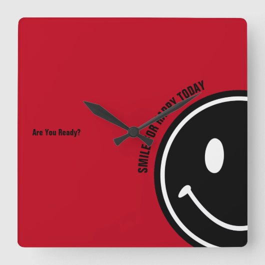 スマイル スクエア壁時計 (正面)