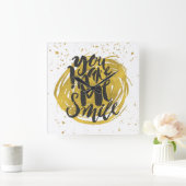 スマイル スクエア壁時計 (ホーム)