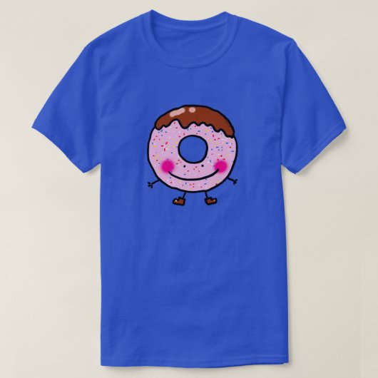 スマイル スプリンクル ドーナツ キャラクター アート Tシャツ (デザイン正面)