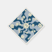 スマイル – ダークブルー、ライトブルー、クリーム スタンダードカクテルナプキン (角)