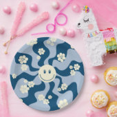 スマイル – ダークブルー、ライトブルー、クリーム ペーパープレート (パーティー)