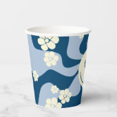 スマイル – ダークブルー、ライトブルー、クリーム 紙コップ (正面)