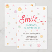 スマイル ハッピー フェイス マルチカラー 招待状 (正面/裏面)