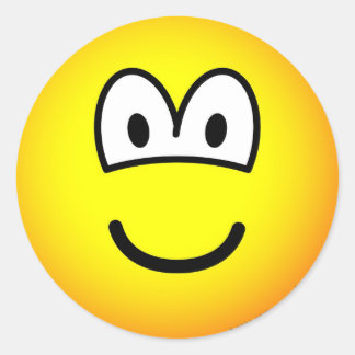 スマイル！ビッグtellow絵文字 ラウンドシール