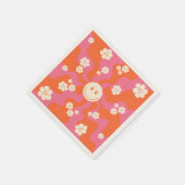 スマイル – ピンク、オレンジ、クリーム スタンダードカクテルナプキン (角)