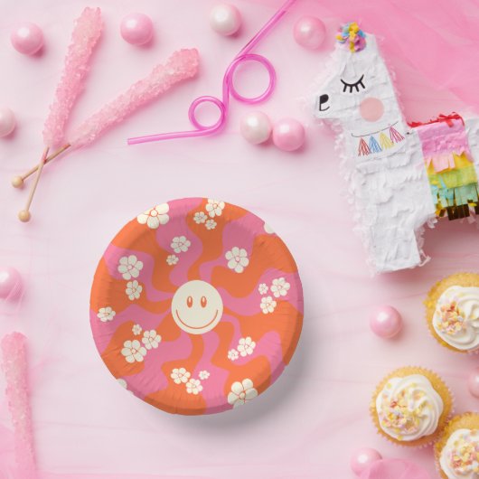 スマイル – ピンク、オレンジ、クリーム ペーパーボウル (パーティー)