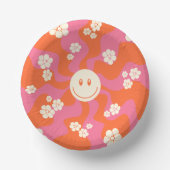 スマイル – ピンク、オレンジ、クリーム ペーパーボウル (正面)