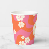スマイル – ピンク、オレンジ、クリーム 紙コップ (正面)