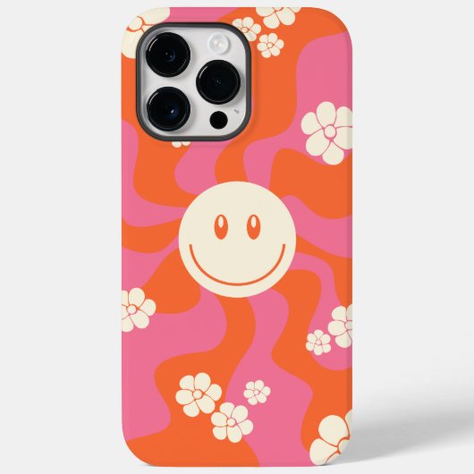 スマイル – ピンク、オレンジ、クリーム Case-Mate iPhoneケース (裏面)