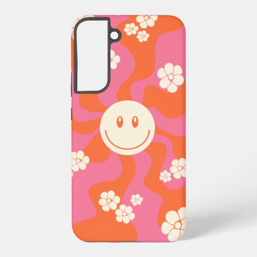 スマイル – ピンク、オレンジ、クリーム SAMSUNG GALAXYケース (裏面)