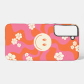 スマイル – ピンク、オレンジ、クリーム SAMSUNG GALAXYケース (裏面横)