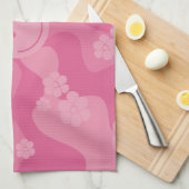 スマイル – ピンク キッチンタオル (四つ折り)