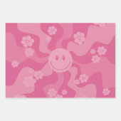 スマイル – ピンク ラッピングペーパーシート (正面3)