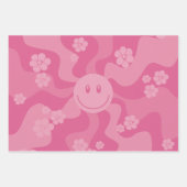スマイル – ピンク ラッピングペーパーシート (正面)