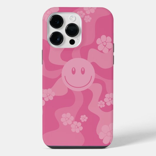 スマイル - ピンク iPhoneケース (裏面)