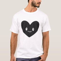 スマイル ブラックハート ベクターTシャツデザイン