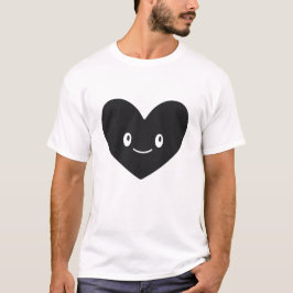 スマイル ブラックハート ベクターTシャツデザイン Tシャツ