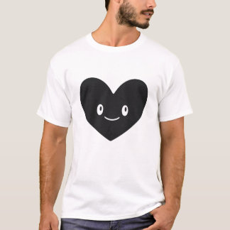 スマイル ブラックハート ベクターTシャツデザイン Tシャツ