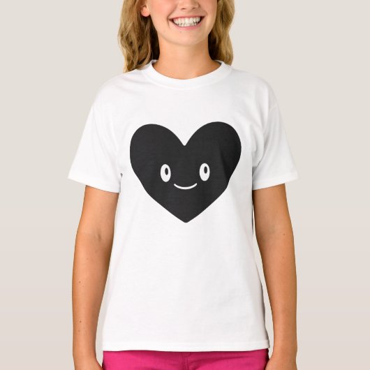 スマイル ブラックハート ベクターTシャツ Tシャツ (正面)