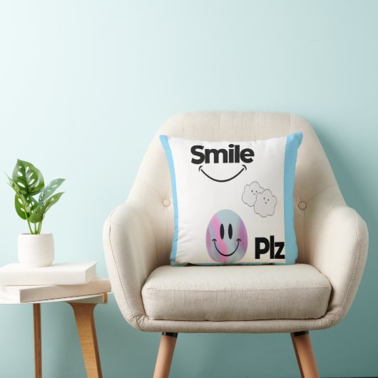 スマイル、ポジティブ&明るいチャームとスマイル クッション (椅子)