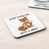 スマイル、ママキツネ、ベビーキツネで毎日開始 コースター (左側)