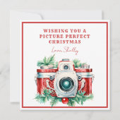 スマイル |ヴィンテージカメラのクリスマスフォトカード (裏面)