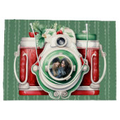 スマイル | ヴィンテージカメラのクリスマスフォト ラージペーパーバッグ (裏面)