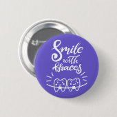 スマイル（中かっこ） |笑顔の歯 缶バッジ (正面&裏面)