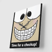 スマイル（中括弧あり） スクエア壁時計 (傾斜)