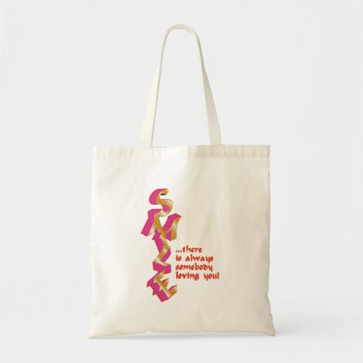 スマイル – 印刷バッグ トートバッグ (正面)