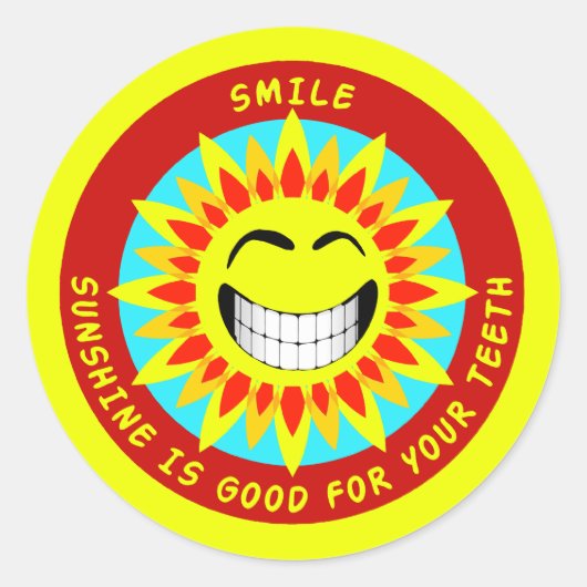 スマイル、太陽の光はあなたの歯に良い ラウンドシール (正面)