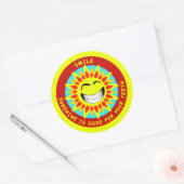 スマイル、太陽の光はあなたの歯に良い ラウンドシール (封筒)