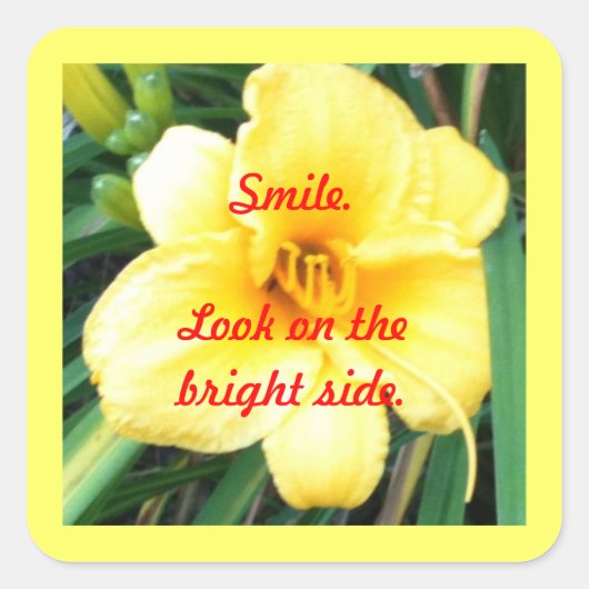 スマイル。明るい側のステッカーを見る スクエアシール (正面)
