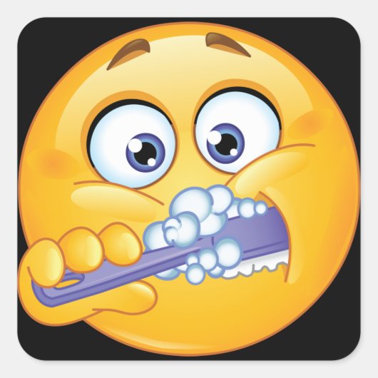 スマイル – 歯のシールを磨く スクエアシール (正面)