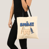スマイル-歯のTシャツおよびギフト トートバッグ (正面(商品))