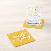 スマイル（毎日） スクエアペーパーコースター (インサイチュ)