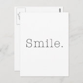 スマイル。白黒スマイル引用文テンプレート ポストカード (正面/裏面)