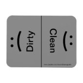 スマイル/眉をひそめる – ドークグレー マグネット (横)