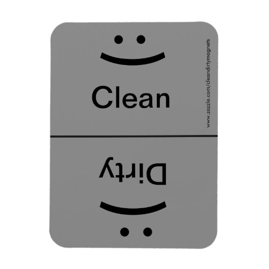 スマイル/眉をひそめる – ドークグレー マグネット (縦)