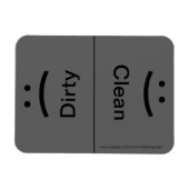 スマイル/眉をひそめる – ドークグレー マグネット (横)