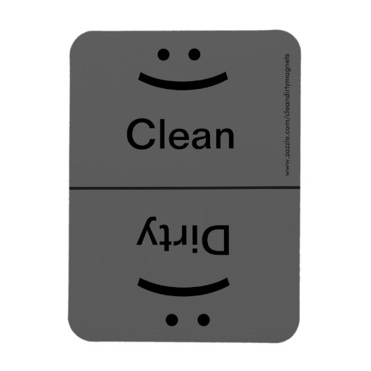 スマイル/眉をひそめる – ドークグレー マグネット (縦)