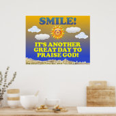 スマイル!神を賛美す素晴らしるもう一日だ！ ポスター (キッチン)