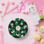 スマイル – 緑、クリーム、黒 ペーパーボウル (パーティー)