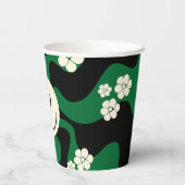 スマイル – 緑、クリーム、黒 紙コップ (裏面)