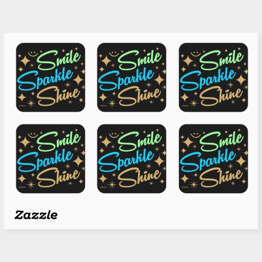 スマイル、輝き、輝やる気を起こさせるきインスパイア! スクエアシール (シート)