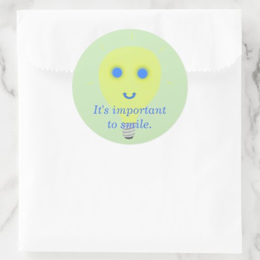 スマイル、顔電球のシールが重要だ ラウンドシール (バッグ)