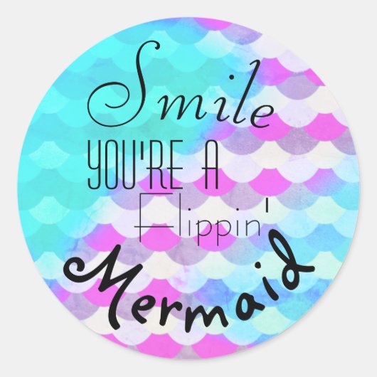スマイルAフリッピンの人魚 ラウンドシール (正面)